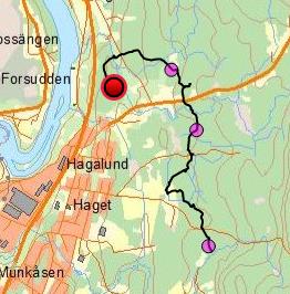 Tvår revirmarkerande vargar har spårats i samband med händelserna. Det rör sig om samma djur som har upplevts som hotfulla och kontaktsökande av boende i Munkfors. Karta: Länsstyrelsen