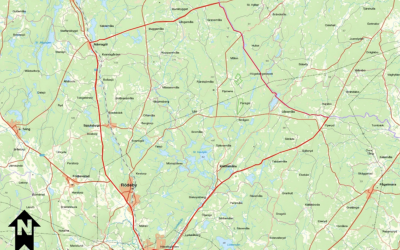 Jaktområdet begränsas av vägen Nävragöl – Gullaboås i norr tills den skär länsgränsen mot Kalmar län, i nordost följer det länsgränsen mot Kalmar län. När länsgränsen skär vägen Flyeryd - Torskors följer jaktområdesgränsen vägen tills den når väg 28 i väster, där följer områdesgränsen väg 28 till Nävragöl. Karta: Länsstyrelsen