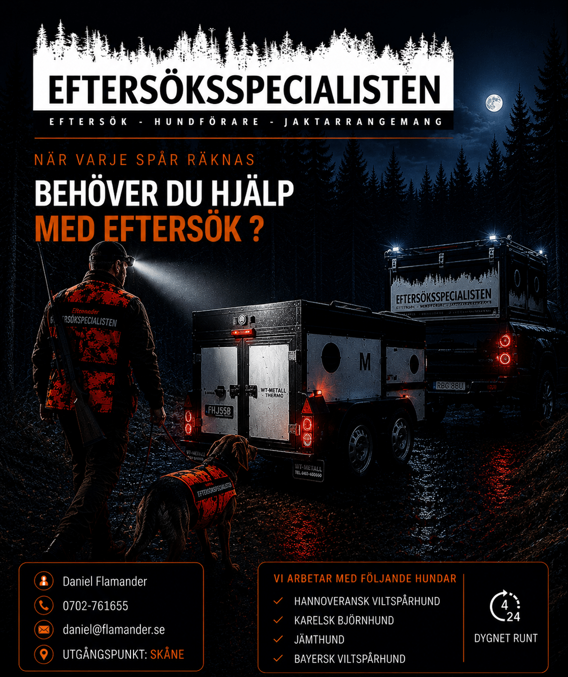Vi utför eftersök inom Skåne