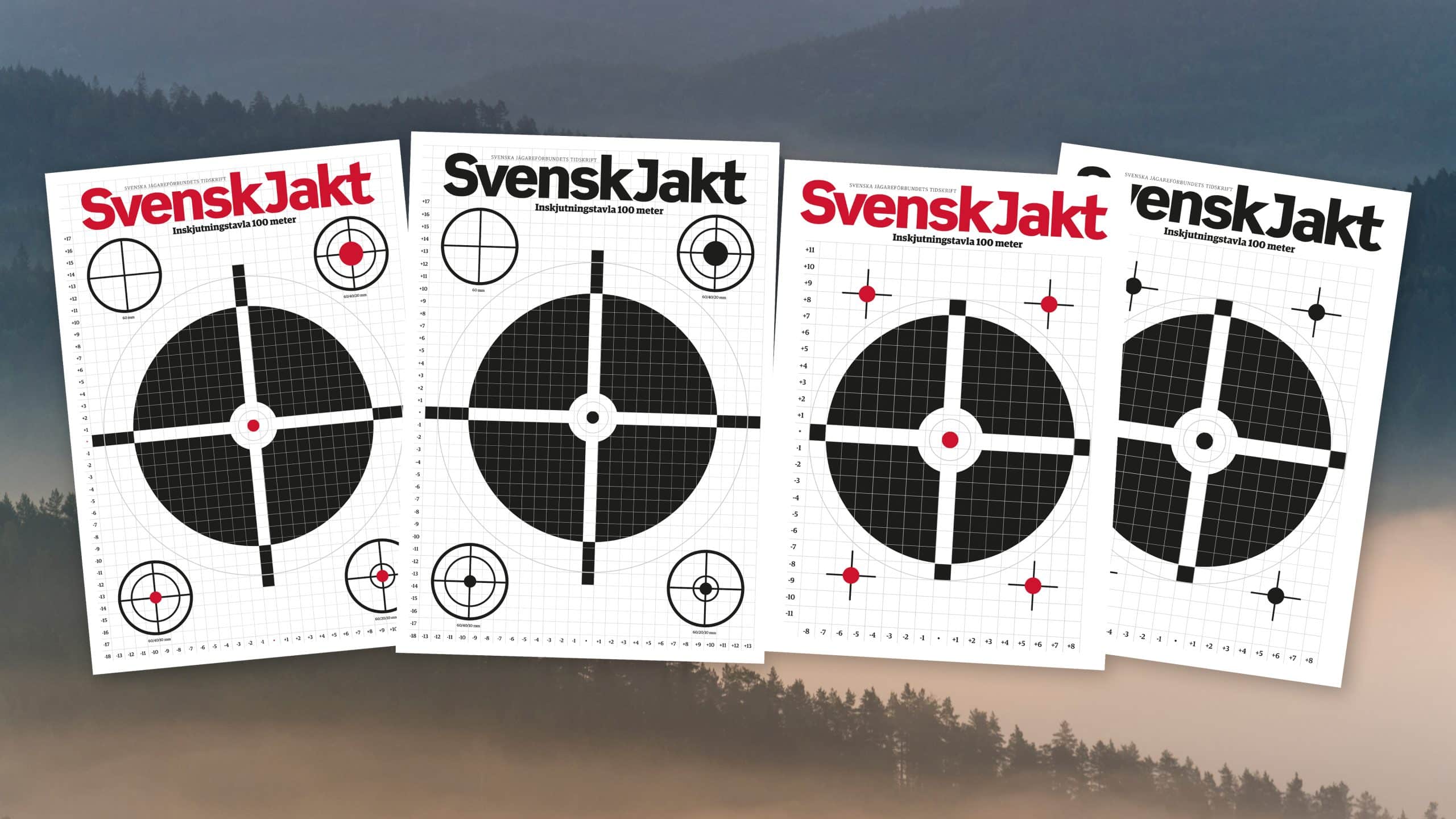 Här kan du kostnadsfritt ladda ner Svensk Jakts inskjutningstavlor.