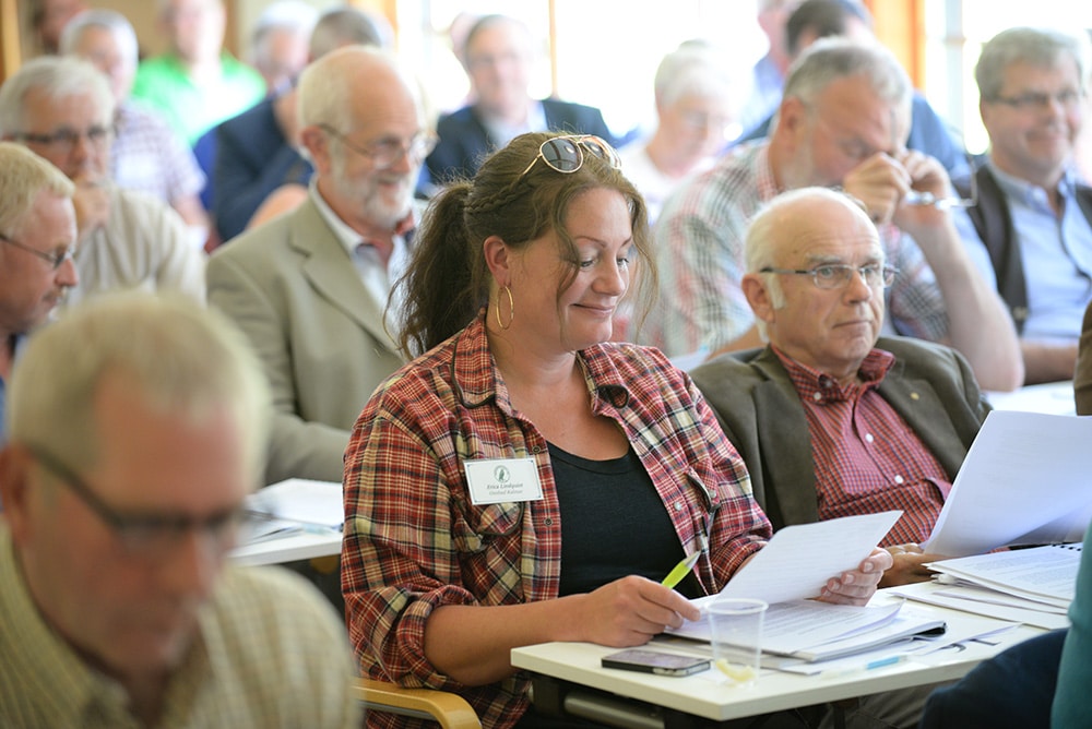 Svenska Jägareförbundets årsstämma 2014 hölls i Isaberg, Jönköpings län, 14-15 juni. En av stämmodeltagarna var Erica Lindquist som representerade Kalmar län. Foto: Lars-Henrik Andersson