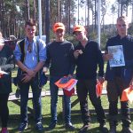 Segrande lag i Jägareförbundets region syds kretskamp blev Skåne med Josefin Nilsson, Oskar Nilsson, Frans Henriksson, Daniel Larsson och Albin Nilsson. Foto: Louise Gårdefalk