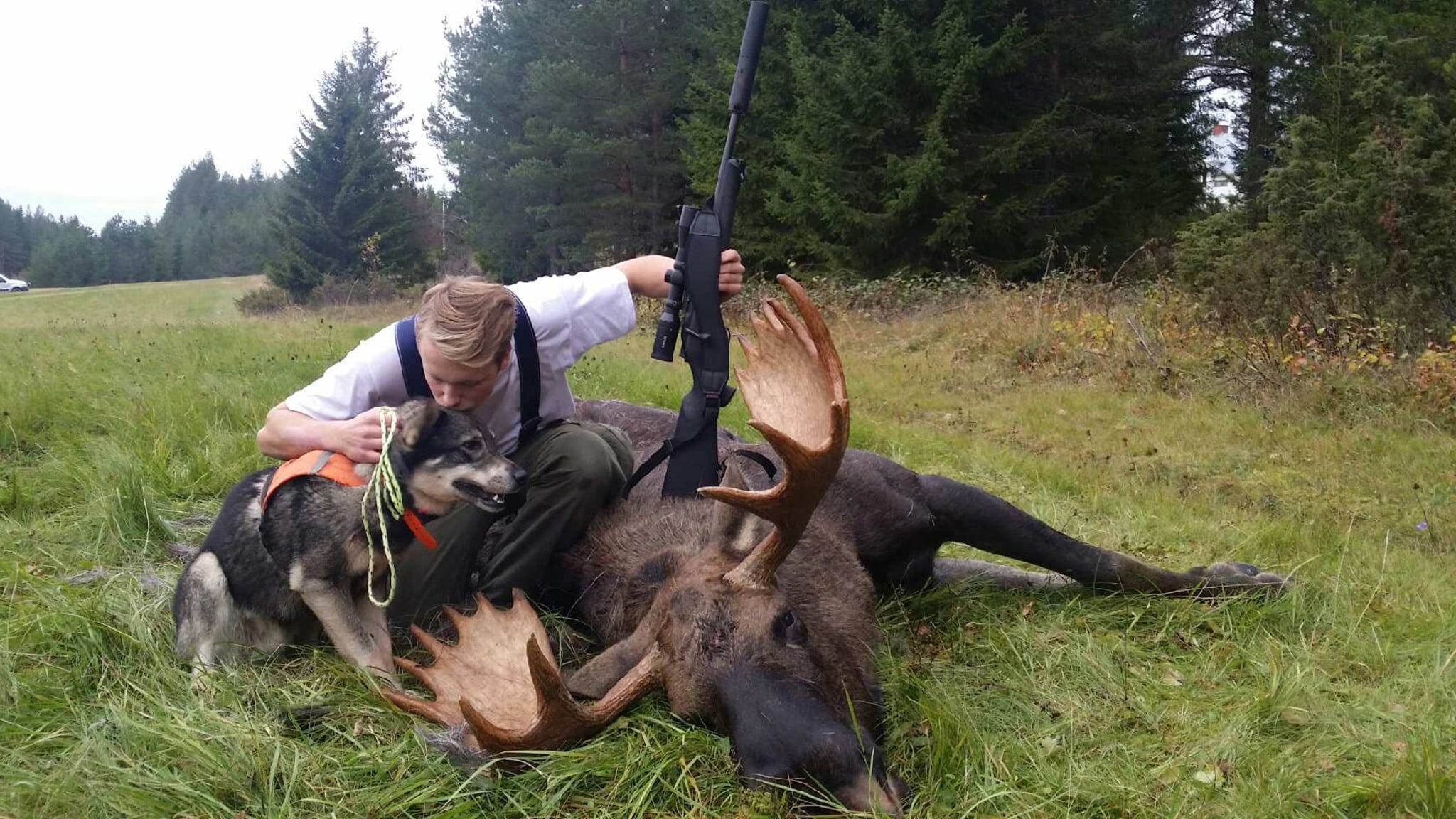 Karl Wiklund med sin 22-taggare i Jämtland. Foto: Privat
