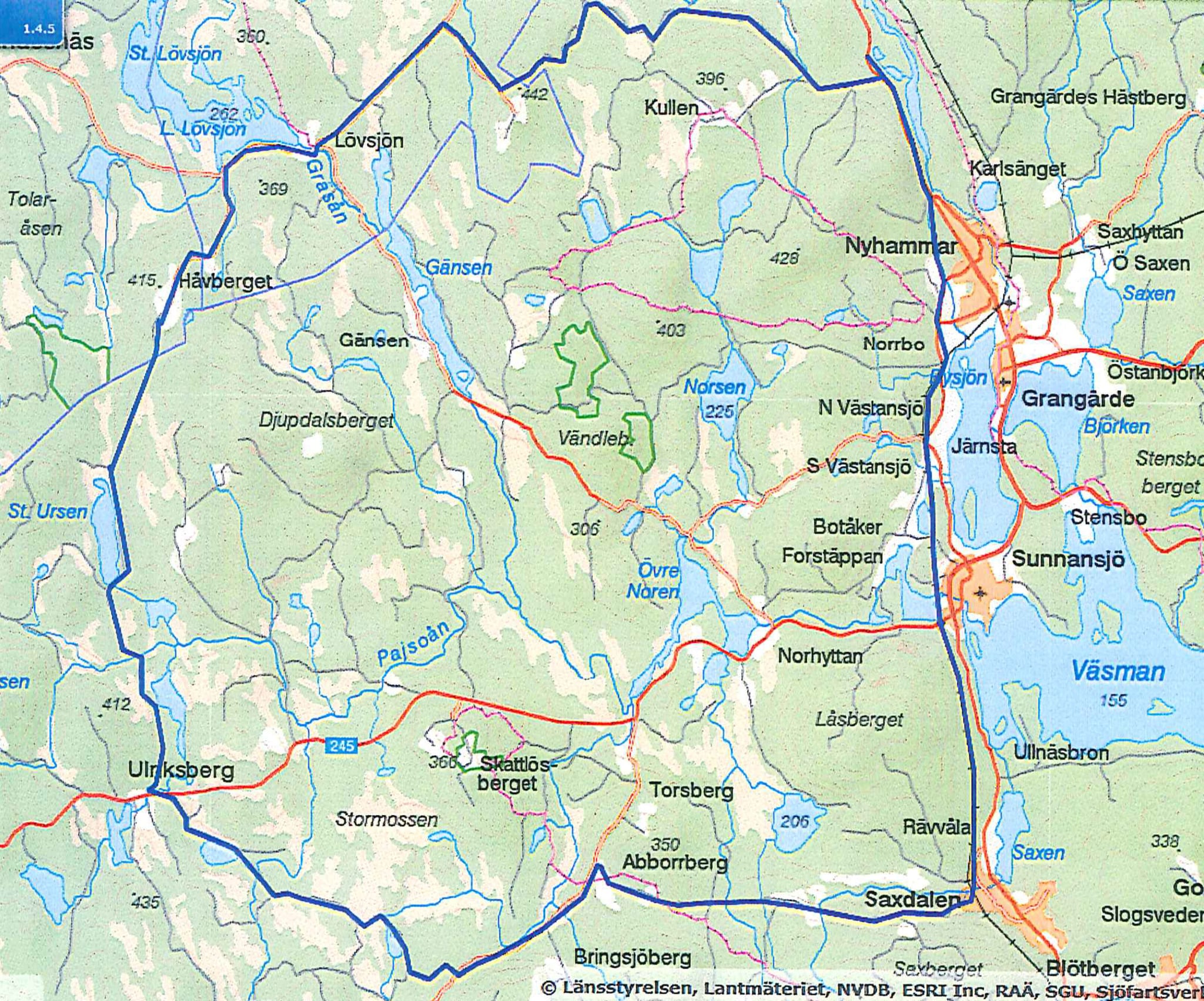 Karta: Länsstyrelsen i Dalarna
