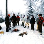 Deltagare vid rävjakten på Jämtöns viltvårdsområde. Foto: Privat